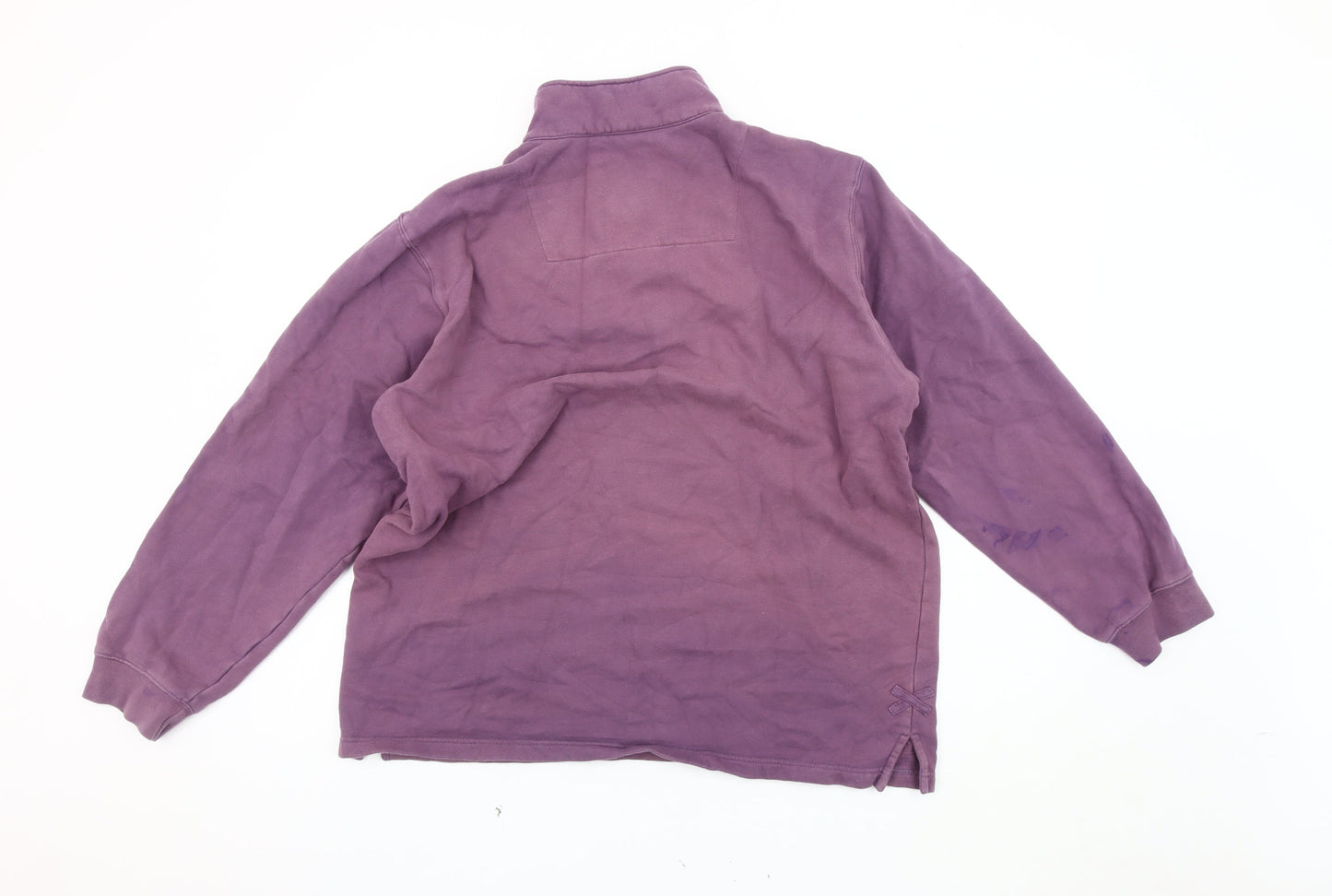 Cotton Traders Purple Unisex 1/4 Zip Sweatshirt L