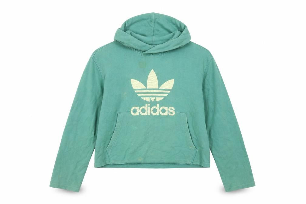 Womens UK 14 Regular adidas Green Pullover Hoodie