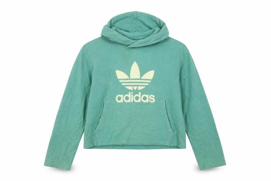 Womens UK 14 Regular adidas Green Pullover Hoodie