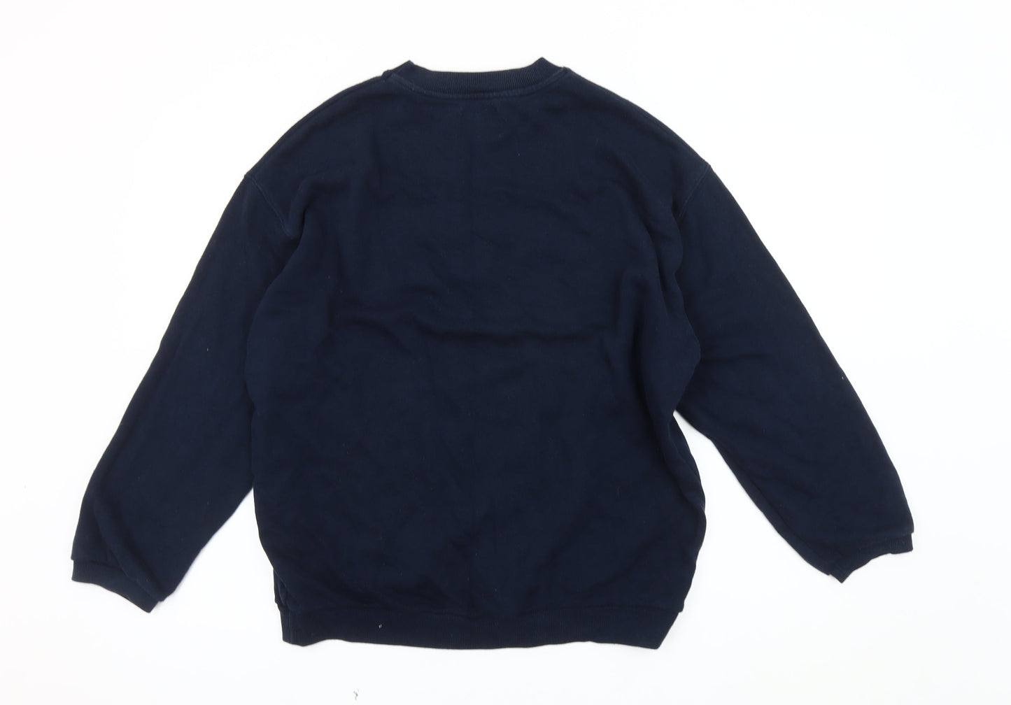 Pull&Bear Unisex Blue M Graphic Print Pullover Sweatshirt