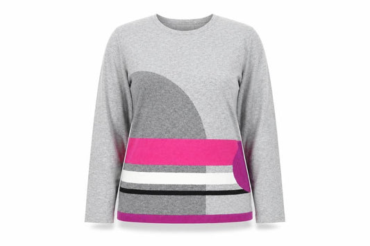 Womens UK Size XL BASSINI Multicoloured Viscose Blend T-Shirt