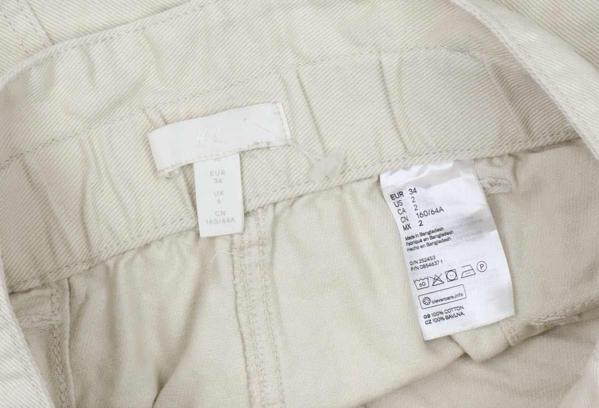 H&M Women’s Beige Cargo Skirt Size 6