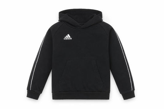 Adidas Boys Black Pullover Hoodie, XS, Logo Accent