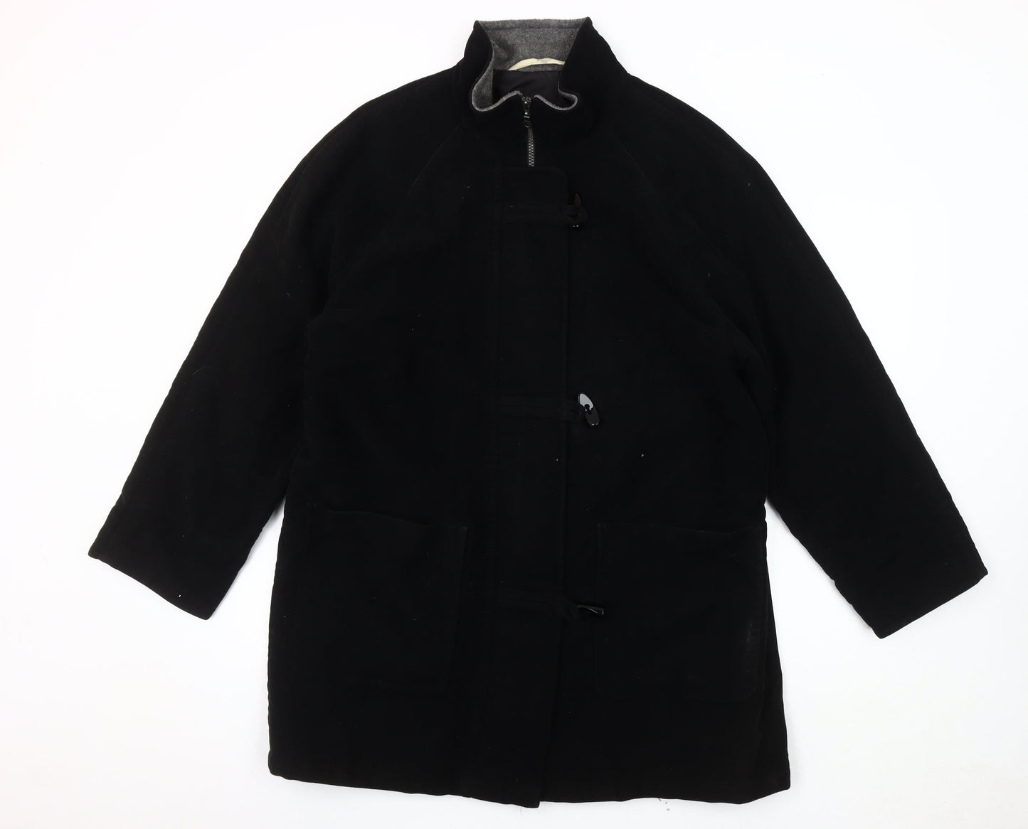 Marks and Spencer Women’s Black Coat Size 14 Zip Toggle