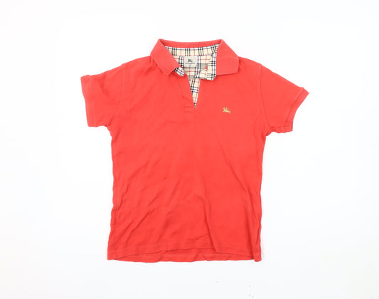 Burberry Women's Red Cotton Polo Shirt M Casual