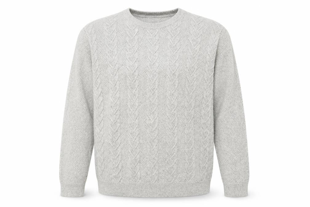 Marks and Spencer Men's Grey Cable-Knit XL Pullover