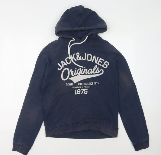 Jack & Jones Men's Blue Pullover Hoodie M Regular Fit