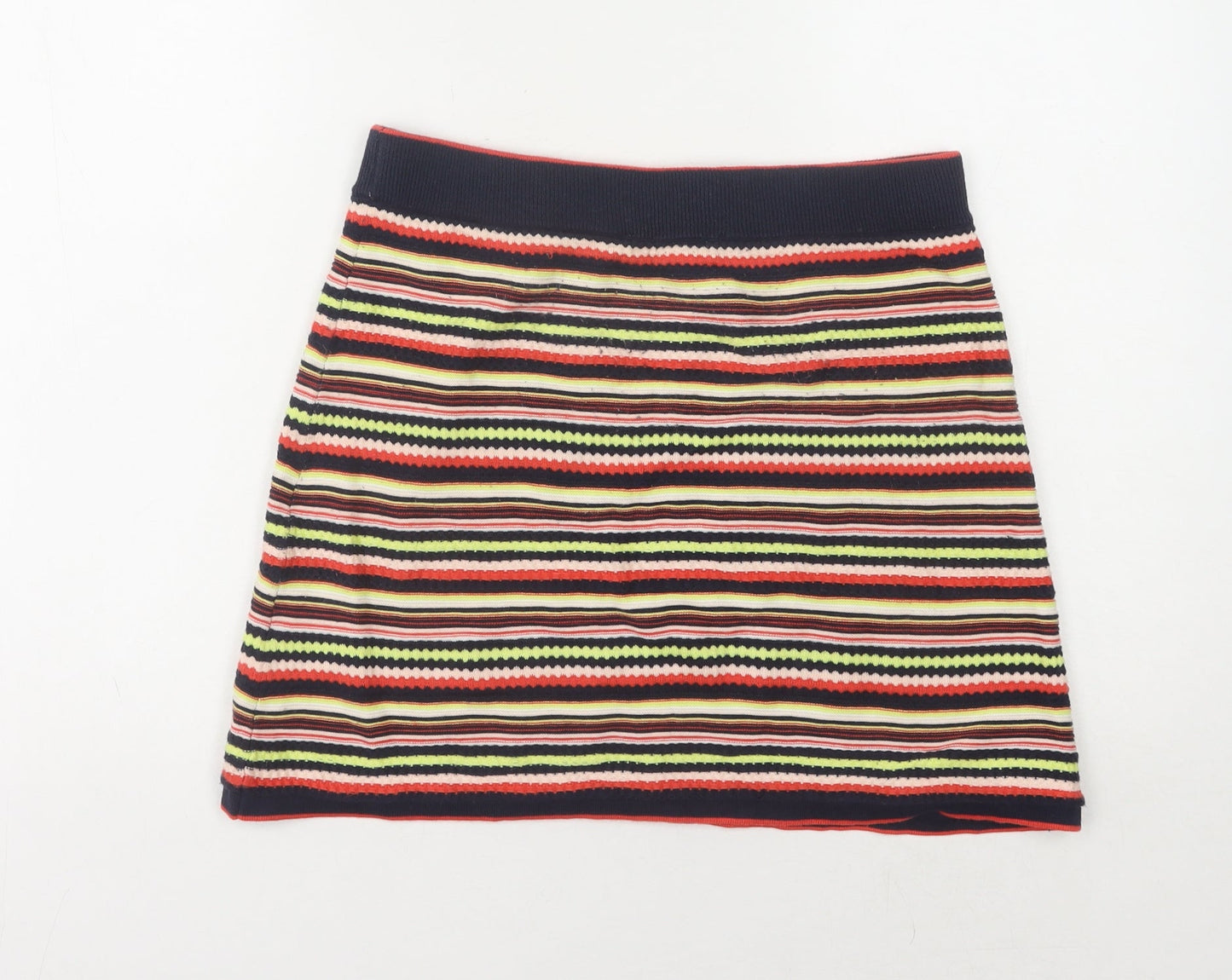 Zara Womens Multicoloured Striped Knit Skirt Size 8