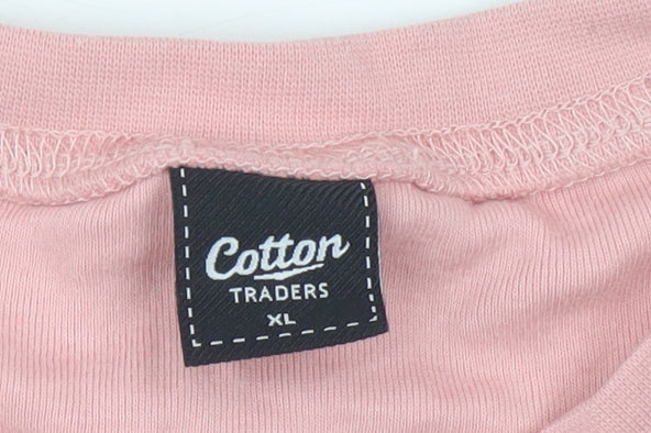 Cotton Traders Men XL Pink Crew Neck T-Shirt