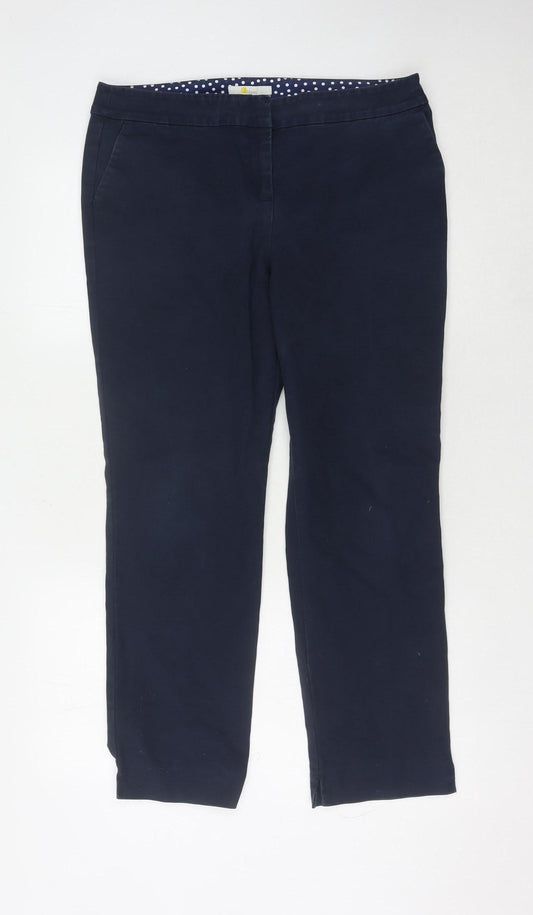 Boden Women's Blue Straight Trousers Size 14 Plus