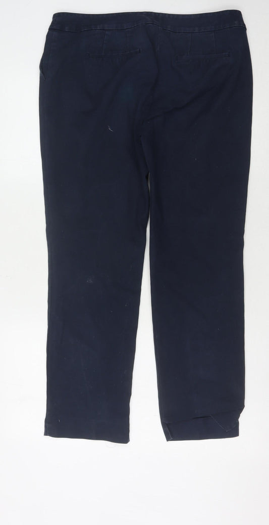 Boden Women's Blue Straight Trousers Size 14 Plus
