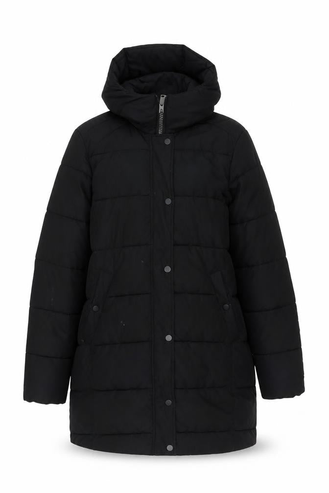 L.O.G.G. Women's Black Hooded Puffer Jacket, Size S