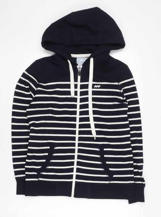 SPUNK Unisex Adults Black Striped Full Zip Hoodie S