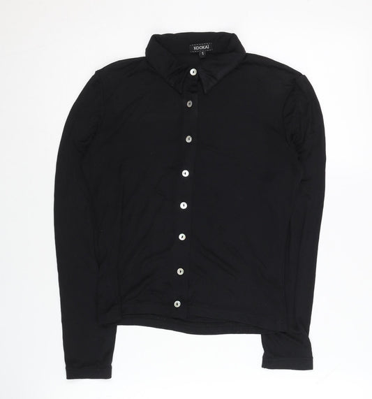 KOOKAÏ Women's Black Button-Up Shirt Size 8