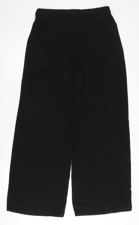 H&M Conscious Women's Black Relaxed Trousers, Size 8