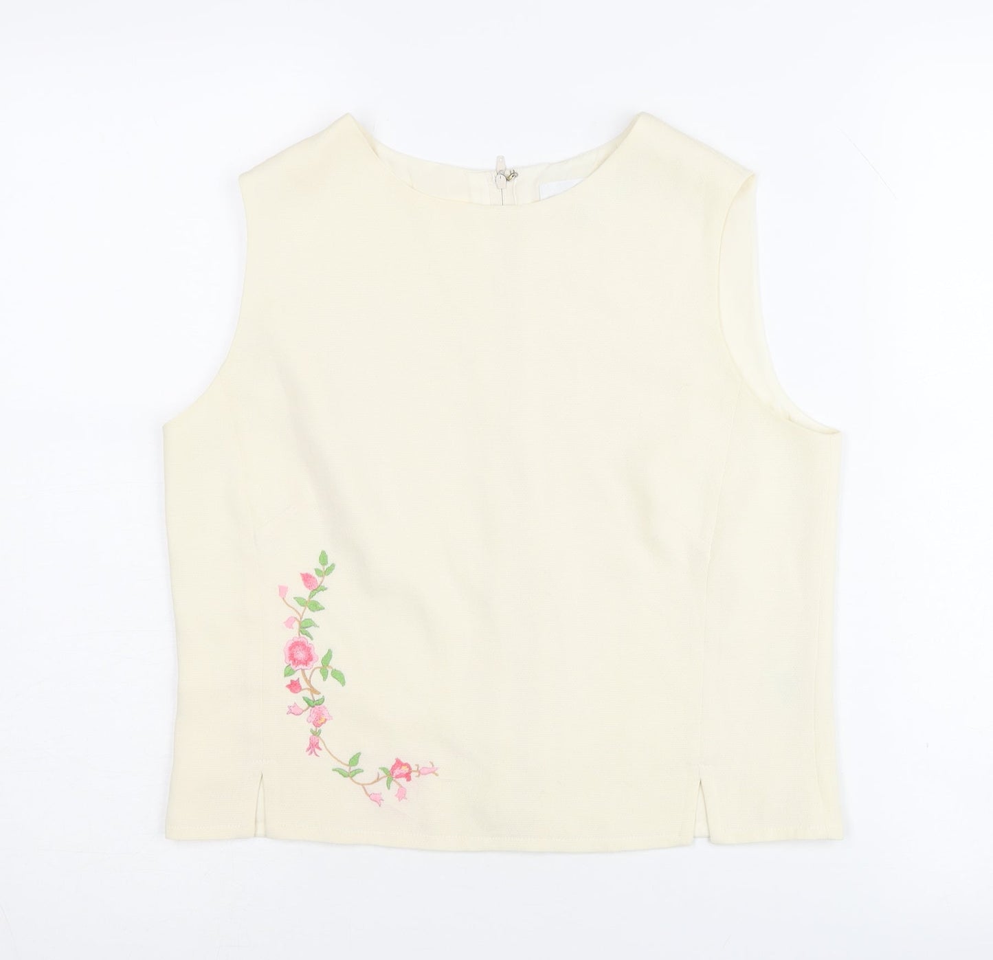 Next Women Ivory Embroidered Sleeveless Blouse UK 10