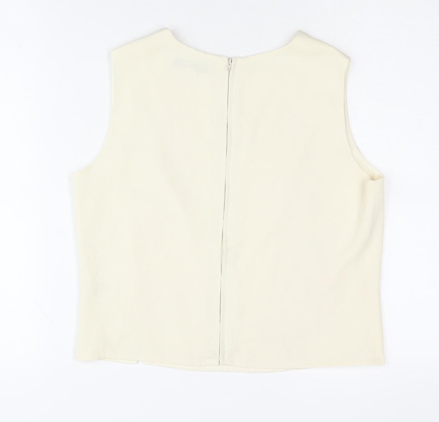 Next Women Ivory Embroidered Sleeveless Blouse UK 10