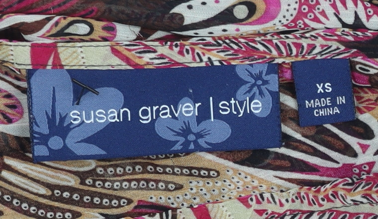 Susan Graver Women's XS Multicoloured Paisley Blouse