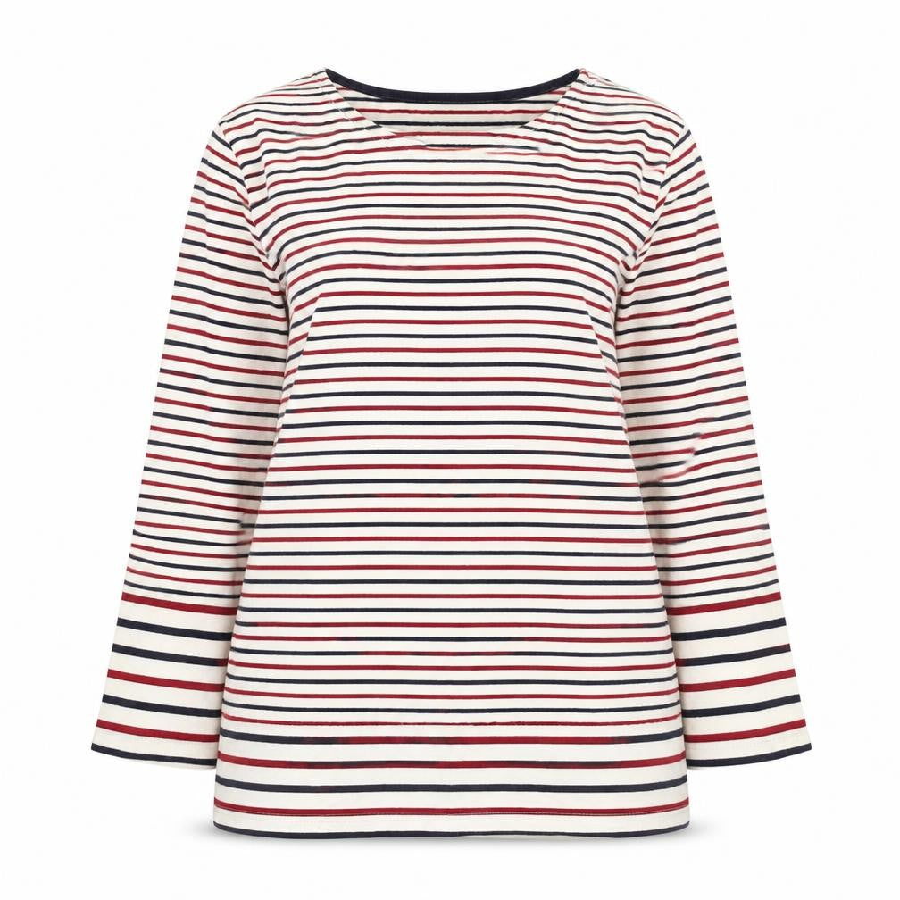 Front view of Warehouse Women Multicoloured Striped Top, size 10