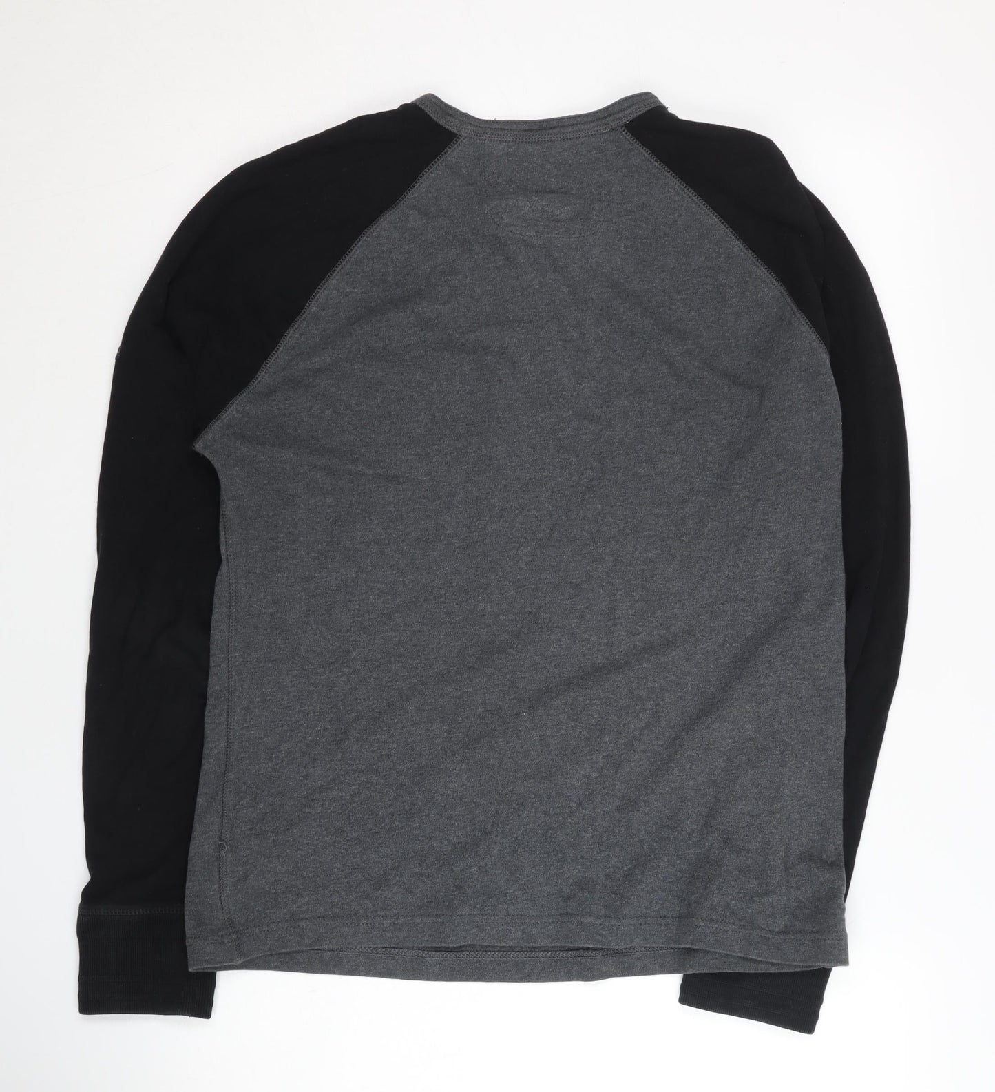 Superdry Men’s Black Grey Henley L Sweatshirt