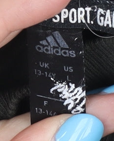 Adidas Black T-Shirt, Unisex Kids Size 13-14, Sporty Logo