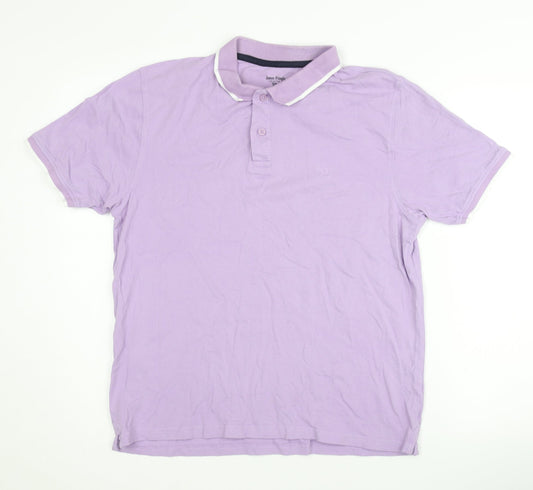 James Pringle Men's Purple Polo Shirt Medium