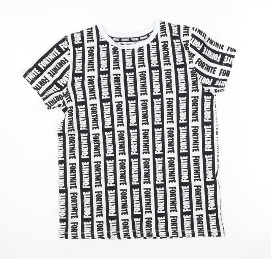 Fortnite Boys' Black & White Graphic T-Shirt Size S Pullover