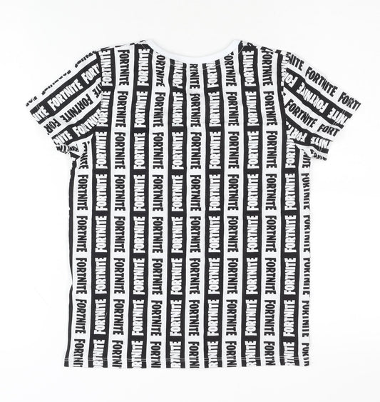 Fortnite Boys' Black & White Graphic T-Shirt Size S Pullover