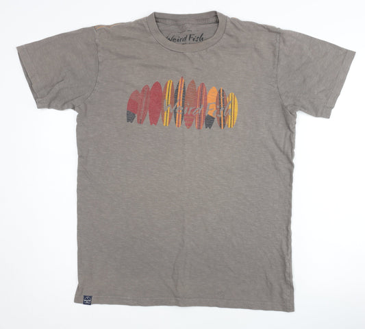 Weird Fish Men's Grey Surf Graphic T-Shirt