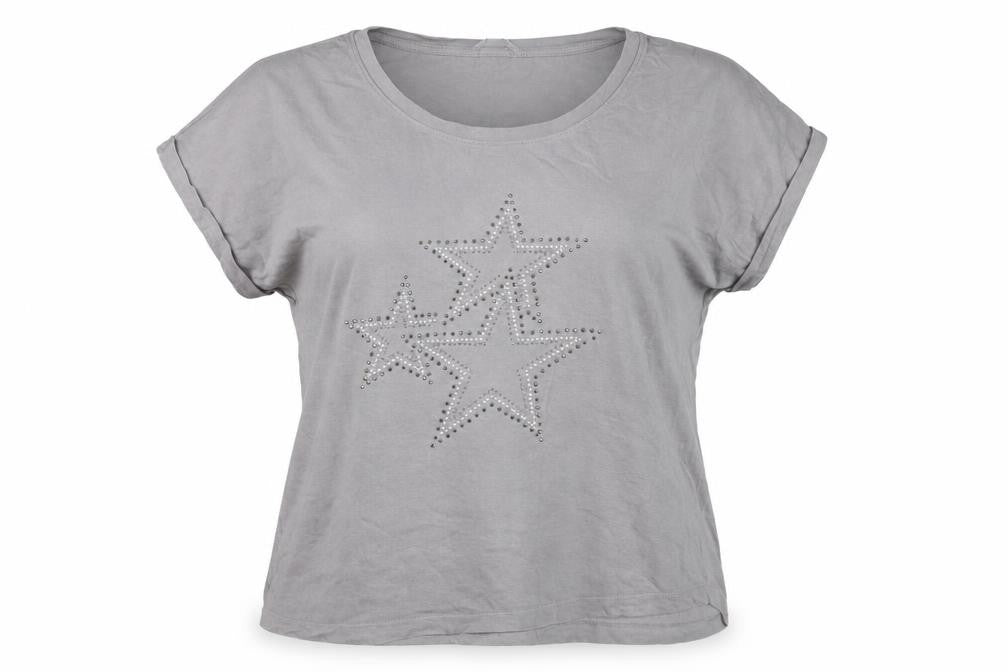 Amara Reya Women's Grey Studded T-Shirt Size 20