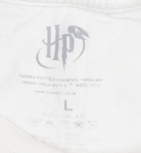 Harry Potter Men's White Large Hogwarts T-Shirt