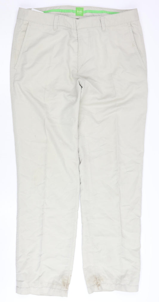 Hugo Boss Men's Beige Chino Trousers Size L