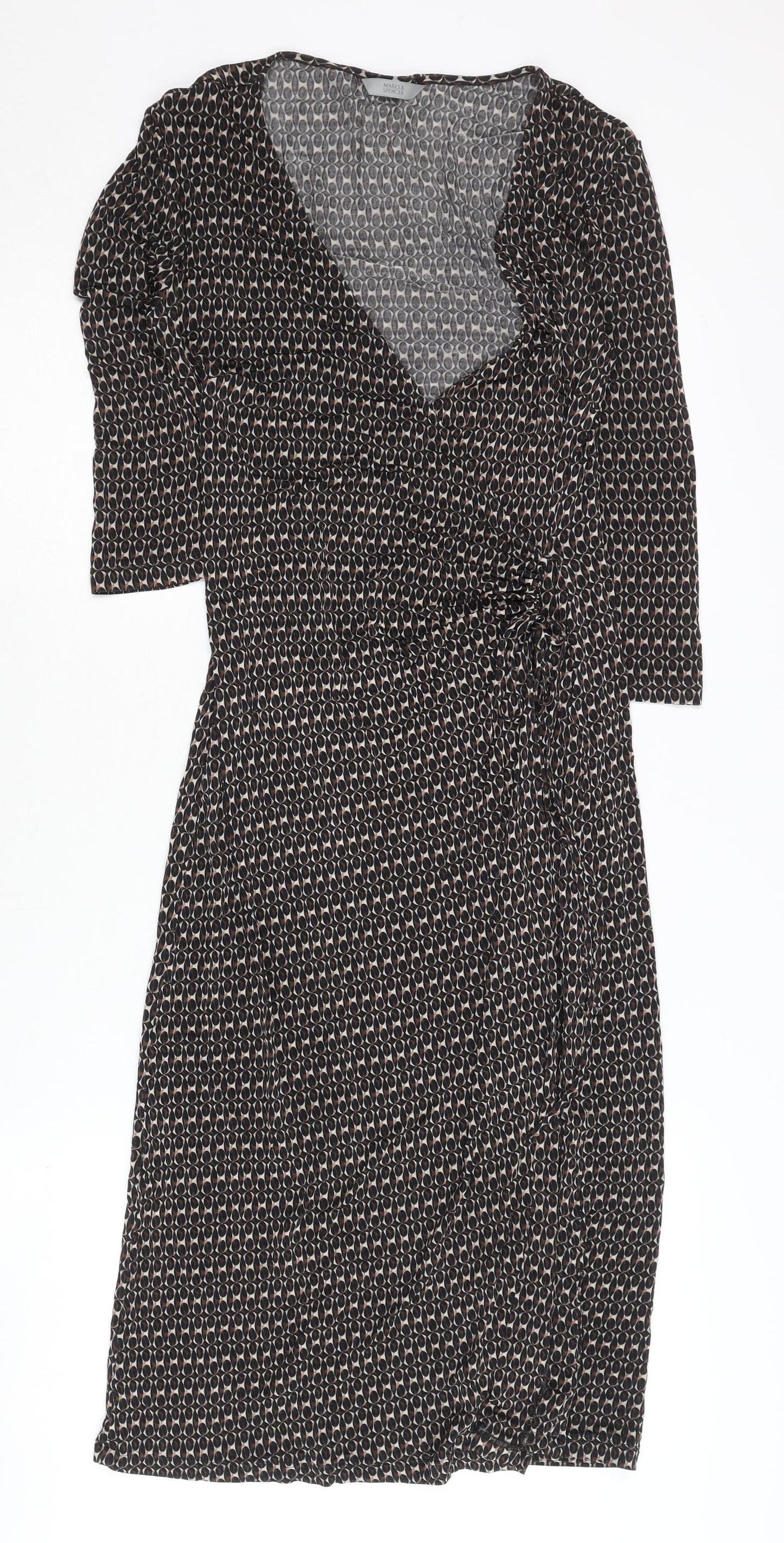 Marks and Spencer Women's Black Wrap Dress Size 10