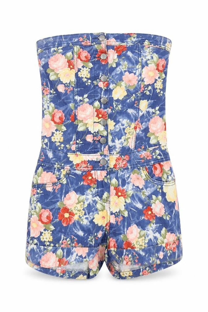Parisian Women's Multicoloured Floral Playsuit - Size 10