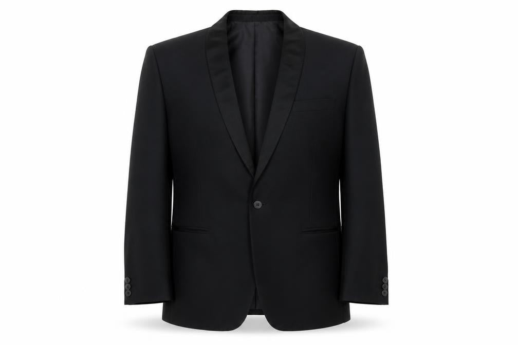 Mens 43 Chest Regular Dunn & Co Black One-Button Blazer