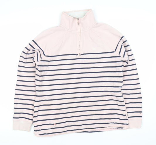 Crew Clothing Women’s Pink Striped Pullover Sweatshirt 12