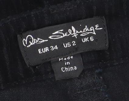 Miss Selfridge Women's Black Corduroy Skirt Size 6