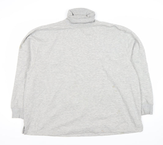 Weekday Unisex Grey Pullover Sweatshirt, Small, Roll Neck