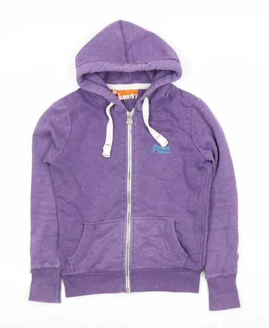 Superdry Women's Purple Full Zip Hoodie - Medium