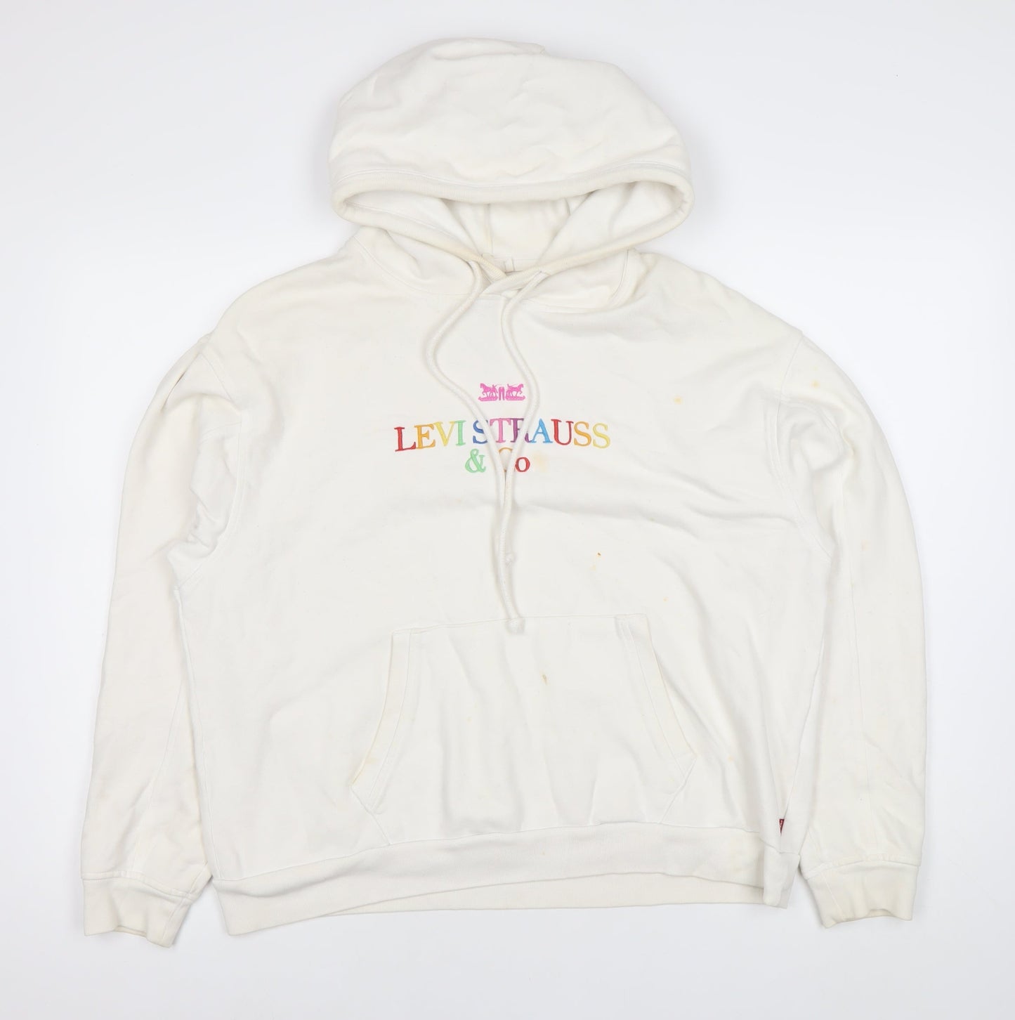 Levi's Women's White Pullover Hoodie - Size S, Logo Design