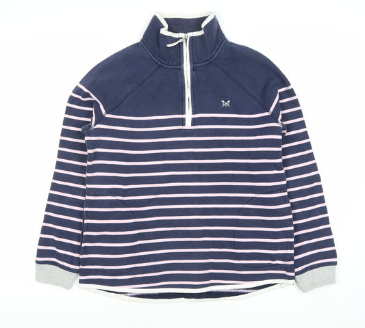 Crew Clothing Women's Blue Striped Pullover Sweatshirt 12