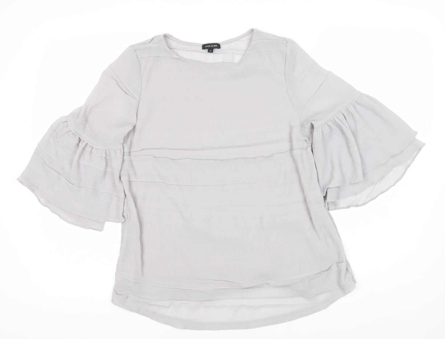 River Island Women's Grey Tunic Blouse Size 10
