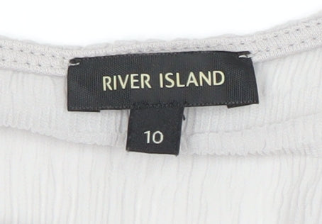 River Island Women's Grey Tunic Blouse Size 10
