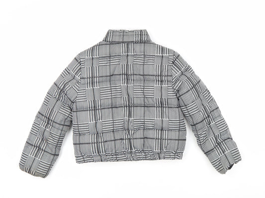 Marks and Spencer Girls Black Check Puffer Jacket 7 Years