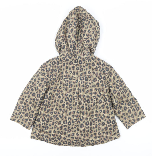 Next Girls Multicoloured Animal Print Hooded Coat 18-24 Months