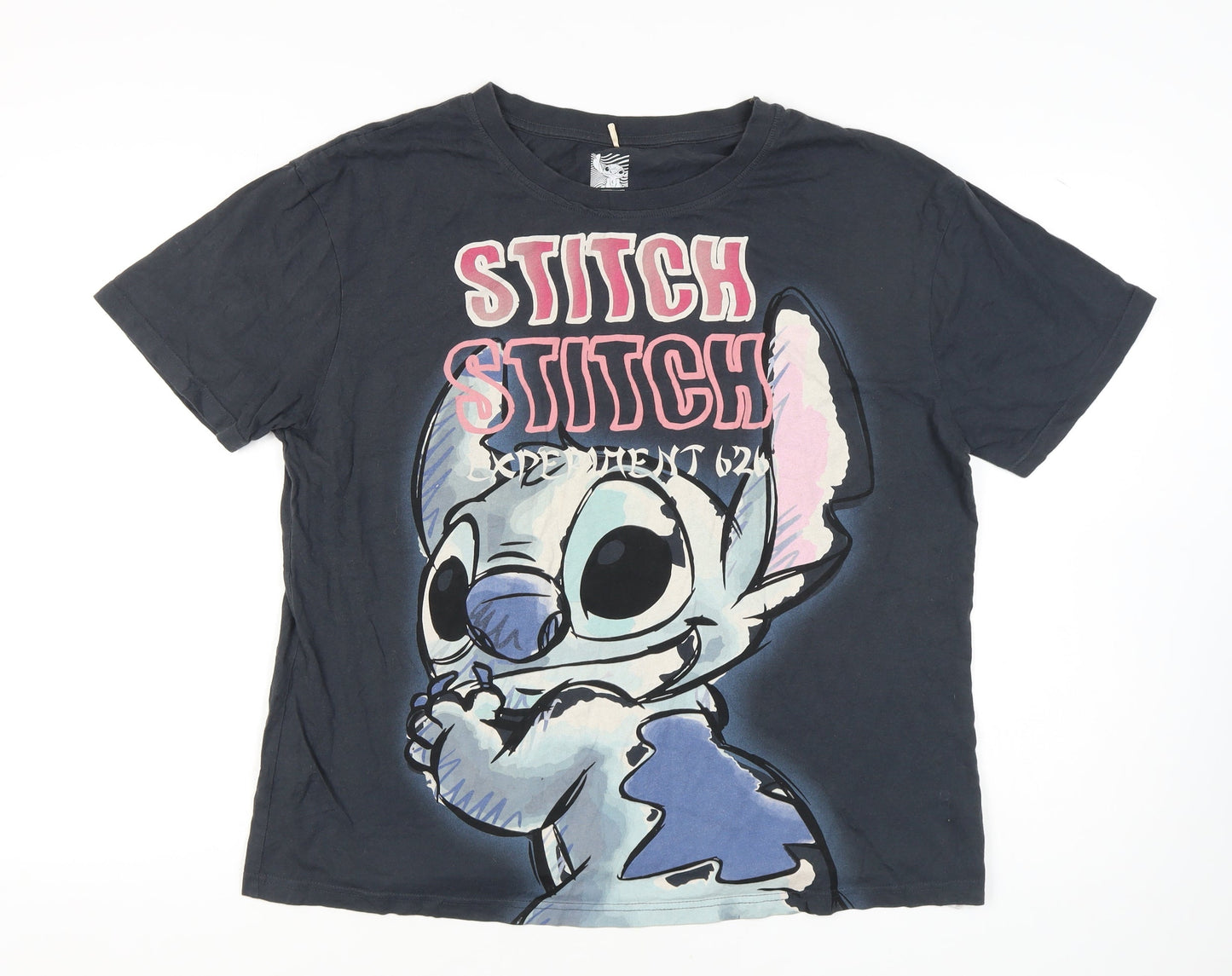 Disney Unisex Black Stitch T-Shirt M