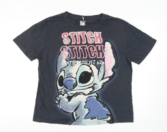 Disney Unisex Black Stitch T-Shirt M