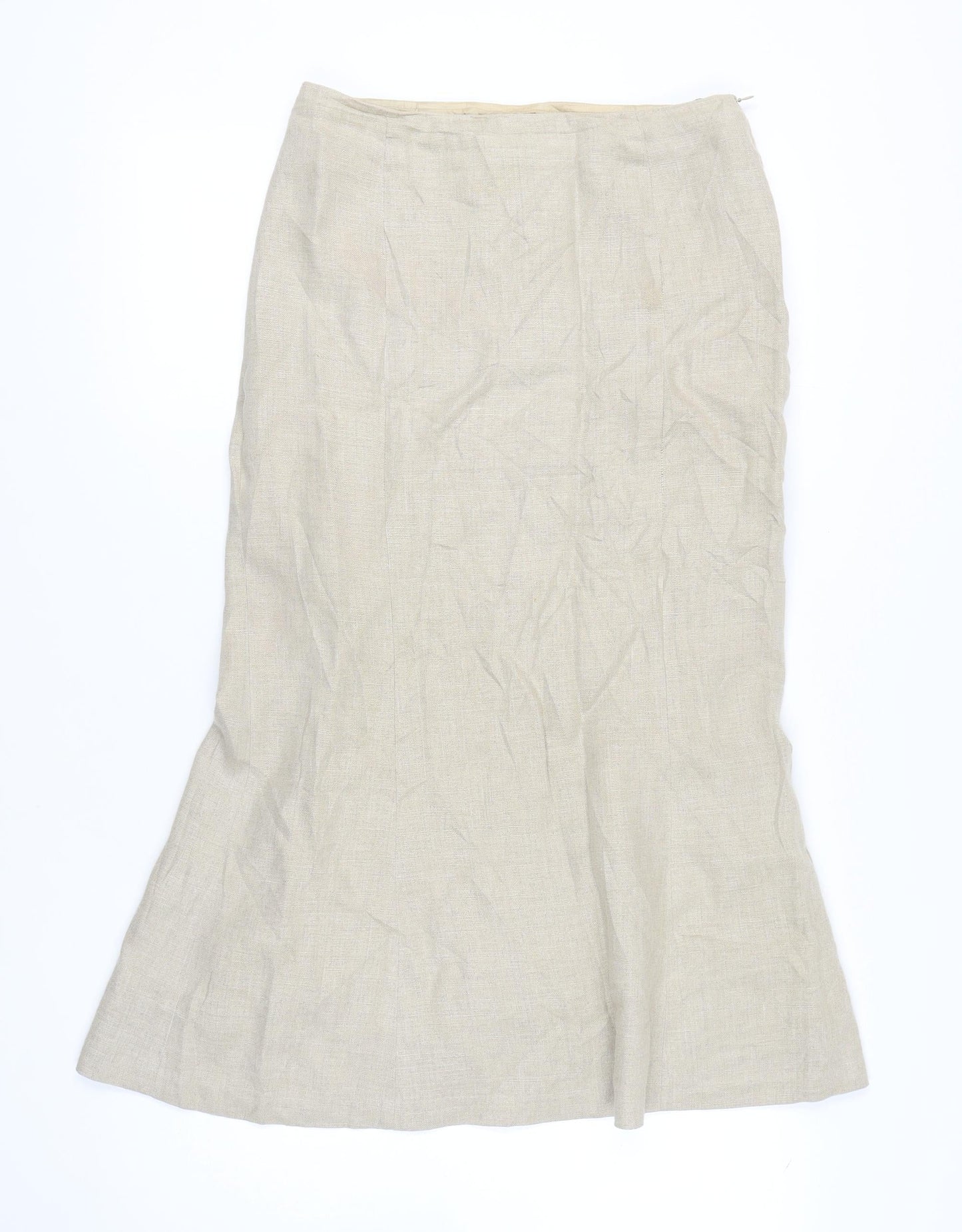 Hobbs Women's Beige Midi Trumpet Skirt, Size 12