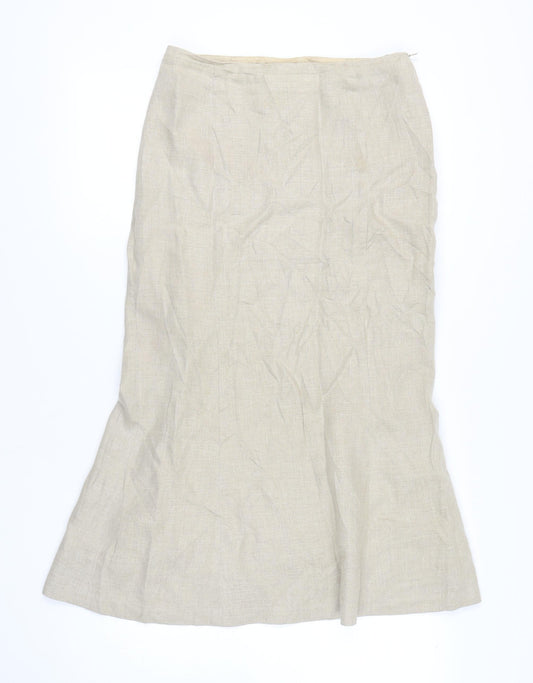 Hobbs Women's Beige Midi Trumpet Skirt, Size 12