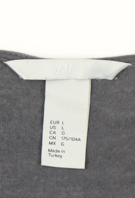 H&M Women’s Grey Top, Size 12, 3/4 Sleeve, V-Neck